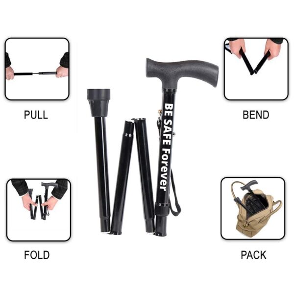 3 folding walking stick for elderly old age people men and women