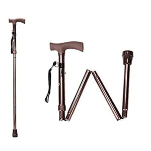 folding walking stick for elderly old age people men and women Bronze