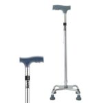 Adult Walking Stick with Quad Base Support for Old Age People/Patient, Grey